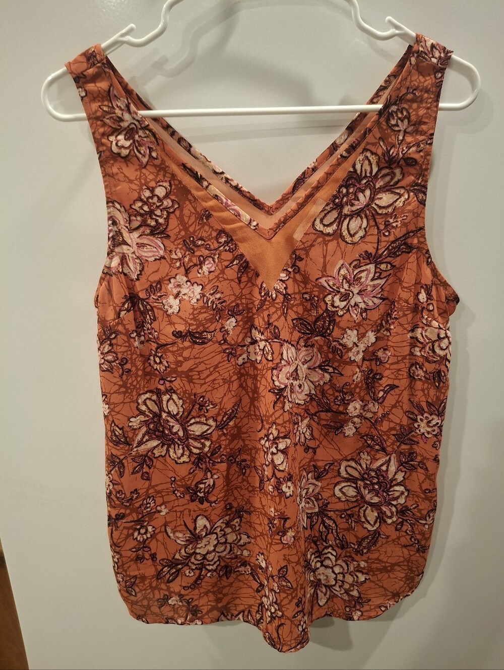 Maurices Orange Floral V-Neck Camisole
